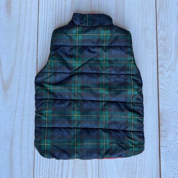 Tommy Hilfiger Vest Jacket Boys 24M Full Zip Crest Logo Insulation Puffer Plaid - Picture 2 of 5